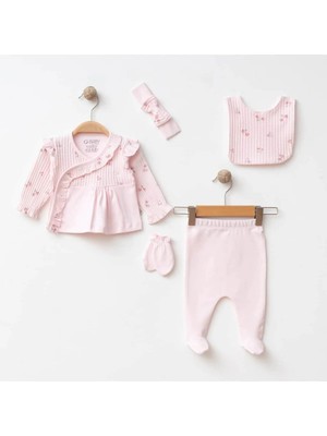 Lenna Baby Jakarlı Fırfırlı 5'li Set %100 Pamuk