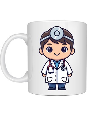 Sevimli Doktor Tasarımlı Porselen Kupa Model 167 – Doktor Hediyesi Kahve Kupası – Sağlık Ç