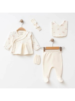 Lenna Baby Jakarlı Fırfırlı 5'li Set %100 Pamuk