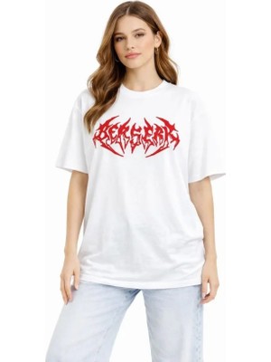 Emh Store Baskılı T-Shirt Yazlık Kısa Kol Bisiklet Yaka Rahat Kalıp Tişört - Beyaz