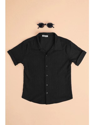 FullaModa Kolu Katlamalı Düğmeli Erkek Çocuk Gömlek