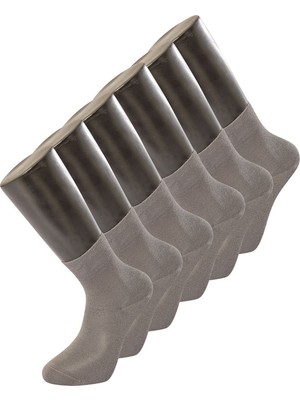Türen Erkek Düz Yarım Soket Çorap 6'lı Paket 9102/GRI