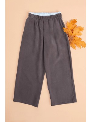 FullaModa Beli Garnili Tencel Kumaş Kız Çocuk Pantolon