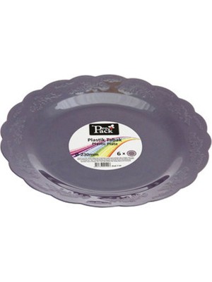 5 Adet Propack Kristal Tabak Mor 6'lı 23 cm