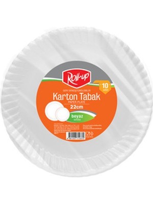 4 Adet Roll-Up Party Dreams Karton Tabak Beyaz 10'lu 22 cm