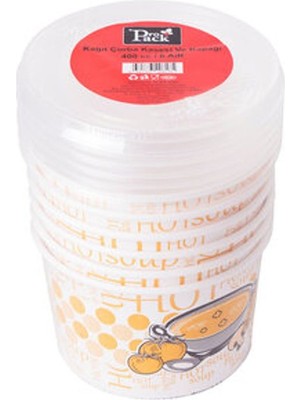 1 Adet Propack Kağıt Çorba Kasesi ve Kapağı 6 Adet 400 cc