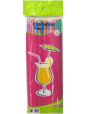 6 Adet Dolphin Artistik Pipet Uzun Koruklu 50'li