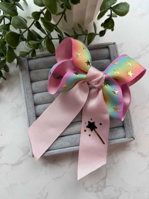 Cicis Accessories Yıldız Desenli Pembe Fiyonk Toka