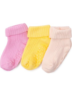 Hellobaby Kız Bebek 3lü Kıvrık Çorap