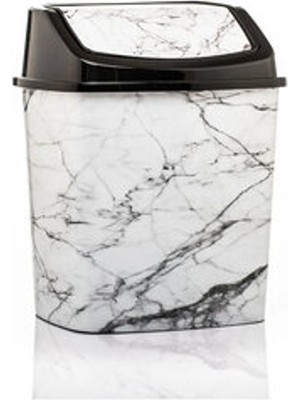 Tuffex 2 Adet Sağlam Desenli Sallanır Kapak Çöp Kovası 15 L