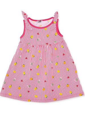 Hellobaby Kız Bebek Elbise Meyve Baskılı Bisiklet Yaka Ip Askılı