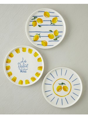 English Home Dolce Vita Seramik 6'lı Pasta Seti 20 cm Sarı