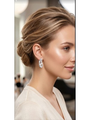 925 Ayar Gümüş Şanslı 8 Sonsuzluk Damla Küpe