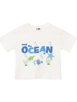 Hellobaby Erkek Bebek Tişört Marin Baskılı Bisiklet Yaka Kısa Kol