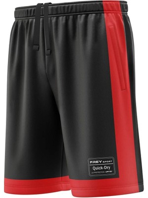 Freysport Siyah Kırmızı Günlük Şort