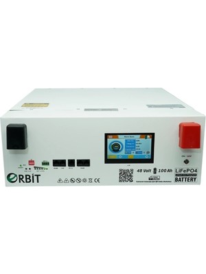 Orbit 48 V 100 Ah Lifepo4 Akü Ekranlı Metal Kasa – 48 V 4,80 Kwh Lityum Enerji Depolama