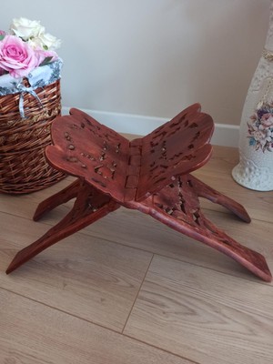 Hureggo Vintage El Oyması Dekoratif Nostaljik Ahşap Rahle & 54 cm