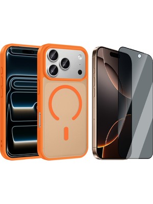 Vendas Apple iPhone 17 Pro Max Kılıf M-safe Şarj Özellikli Zore Babet Kapak + Hayalet Ekran Koruyucu