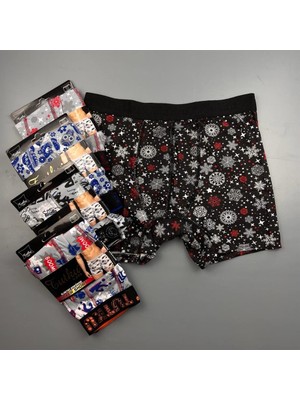 Tutku Erkek Spor Desenli Boxer Paket 6lı