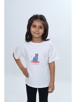 Toontoy Kız Çocuk Baskılı Bisiklet Yaka Kısa Kollu Tişört 24979