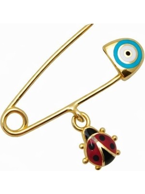 Altın Uğur Böceği Bebek Yaka Iğnesi - KLU0538