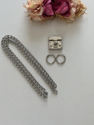 ZG Hobi Aksesuar Örgü Çantalar Için Kare Kilit , Zincir Set