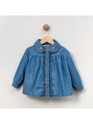 Overdo Kız Çocuk Rahat Kalıp Salaş Kot Gömlek