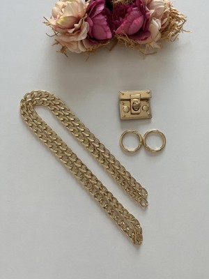 ZG Hobi Aksesuar Örgü Çantalar Için Kare Kilit , Zincir Set