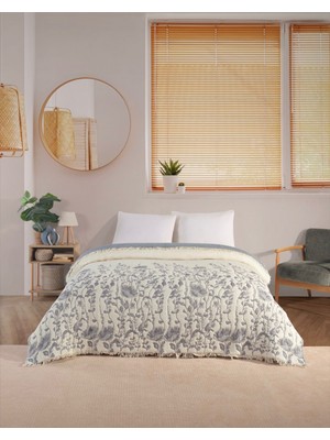 Peshtemalsan 9 Katlı %100 Pamuk Çift Kişilik 220 x 240 Müslin Yorgan Yatak Örtüsü Sarmaşıkmavi