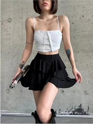 Pileli Store Mykonos Basic Etek - Siyah