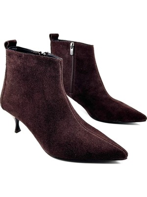 Desire Acı Kahve Hakiki Süet Deri Kısa Kadın Bot