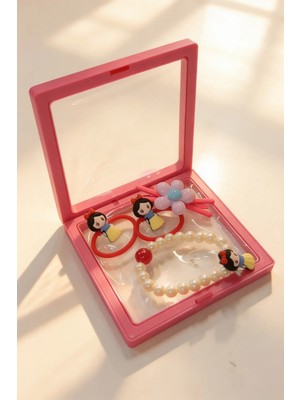 Katia & Bony Kız Çocuk 4'lü Plastik Kutulu Toka Bileklik Seti Pembe