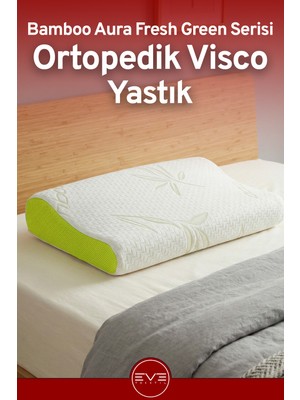 Eve Tekstil Bamboo Aura Fresh Green Ortopedik Visco Yastık (60X40X10 Cm)