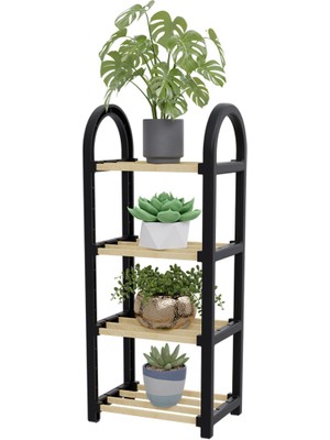 Qen Plastik Qen 4 Katlı Siyah Ahşap Ayakkabılık ve Raf Ünite 30CM | 1. Sınıf Kalite – Dayanıklı ve Şık Tasarım