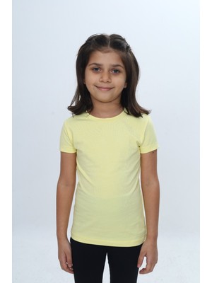 Toontoy Kız Çocuk Bisiklet Yaka Kısa Kollu Tişört 24968