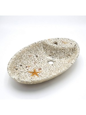 Bien - Çakıltaşlı Tezgah Üstü Batarya Banklı Epoksi Lavabo - TLYNN-802396