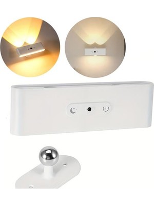 Ledx SK-BD188F Çift Yönlü Hareket Sensörlü Dekoratif Şarjlı Duvar Aplik 2 Mercekli 15 Smd Ledli 300