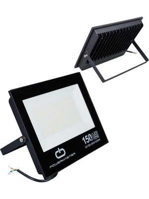 Powermaster PM-22586 150 Watt - 220 Volt 6500K IP66 150* Işık Açısı Siyah Slim Kasa Beyaz LED Proje