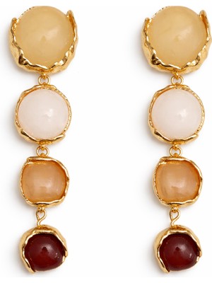 Angelovia Gold Zirkon Taşlı Çelik Küpe