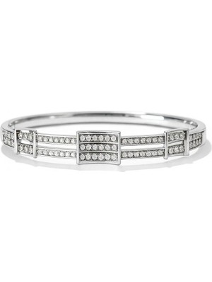 Angelovia Gümüş Taşlı Çelik Kelepçe Bilezik