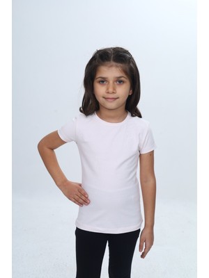 Toontoy Kız Çocuk Bisiklet Yaka Kısa Kollu Tişört 24968