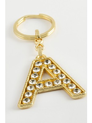 Uluora Sarı Renkli Taşlı Harf Anahtarlık