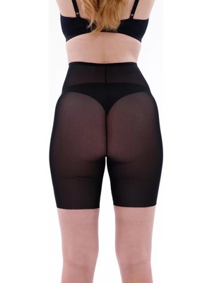Çamaşır Kenti Siyah Mı Emay 2705 Lazer Tül Toparlayıcı Paçalı Boxer Hayalet Korse