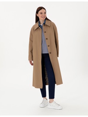 Pierre Cardin Kadın Camel Comfort Fit Trençkot 50300872-VR015