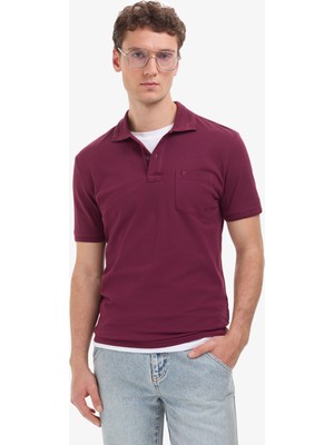 Pierre Cardin Erkek Bordo Regular Fit Basic Tişört 50321144-VR014