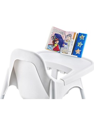Faros Çebi Toys Orzo Beyaz Mama Sandalyesi Metal Ayaklı Ergonomik Tasarım ve Kolay Temizlenebilir