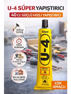 Popüler Sepet U-4 Süper Yapıştırıcı 40 cc 1 Adet Güçlü Hızlı Yapıştırıcı Çok Amaçlı Metal Plastik Ahşap Deri Yapıştırıcı