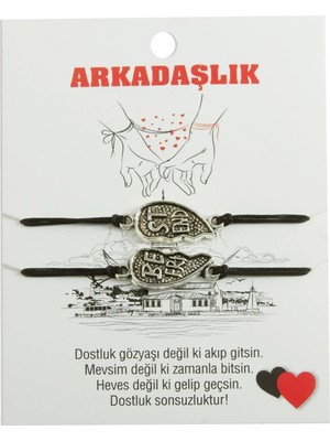 Zero Land Zengemtx Best Fris Arkadaş Deri Bileklik - Siyah