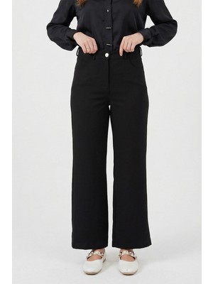 Lale Butik Bol Paça Pantolon 16134 Siyah