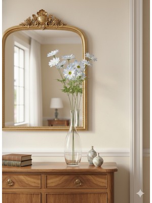 Bakburaya Yapay Çiçekçilik 1 Adet 75 cm 4 Kafalı Mavi Papatya Gelincik Çiçeği Ev Vazo Dekor Süsü